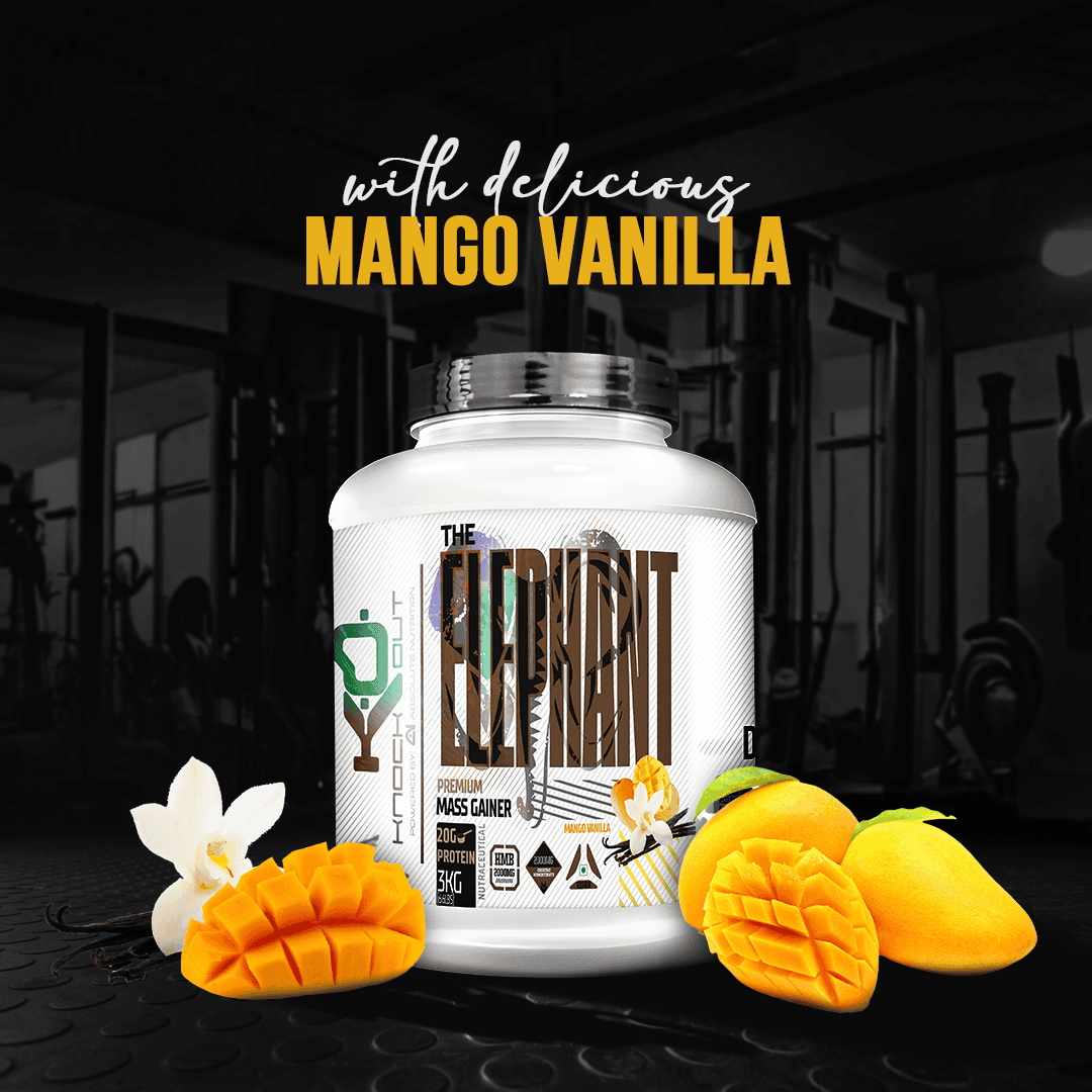 Knockout by Absolute Nutrition, Elephant Mass Gainer(Mango Vanilla) - knockout by Absolute Nutrition