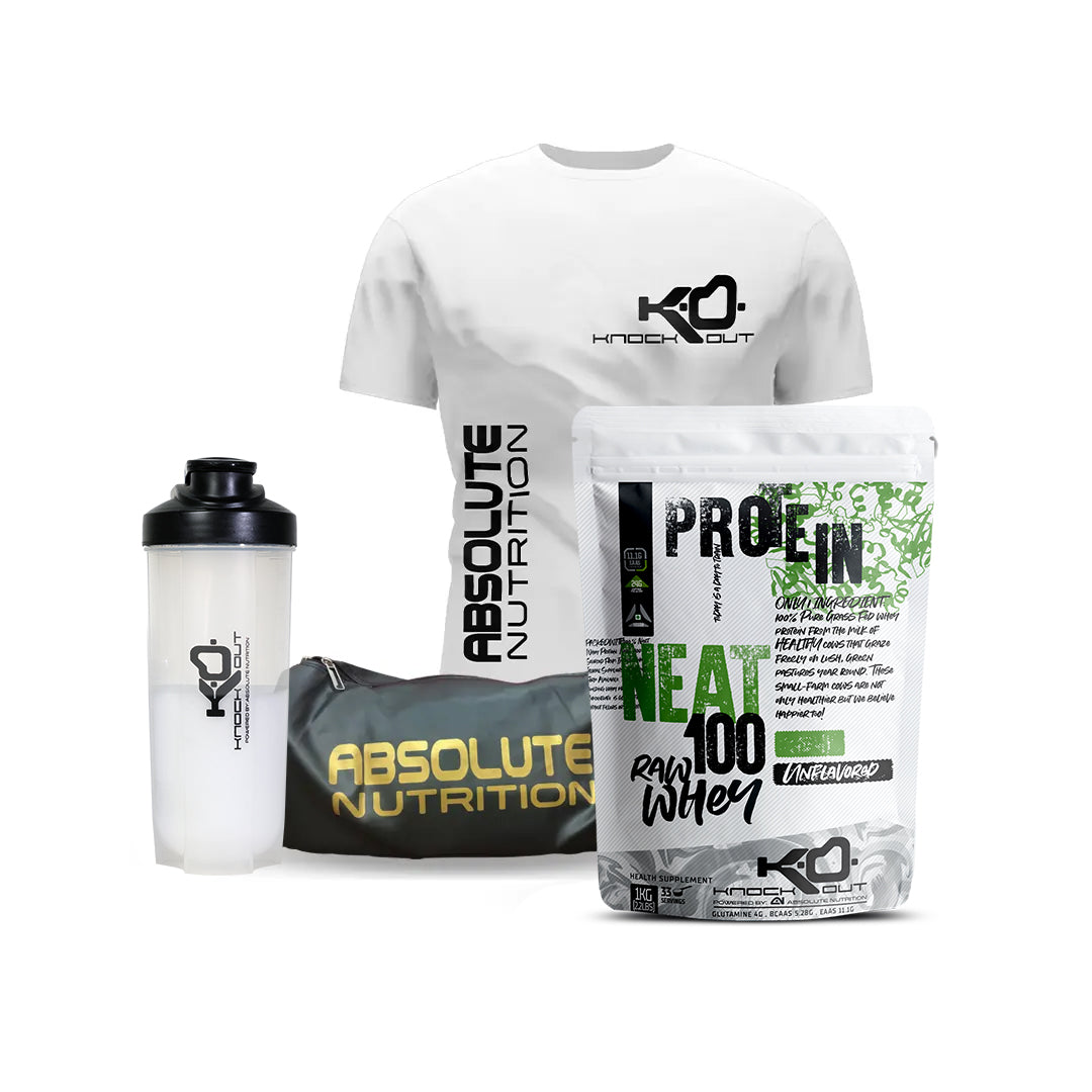 Neat 100 Raw Whey Protein + Gym Bag + T-Shirt+ Shaker Combo