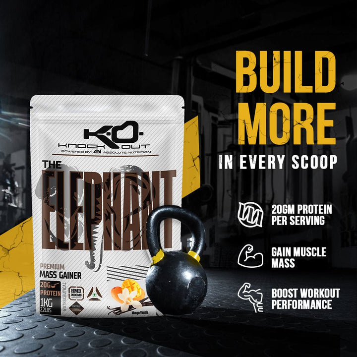 ELEPHANT MASS GAINER - Power Up Your Gains(Mango Vanilla)