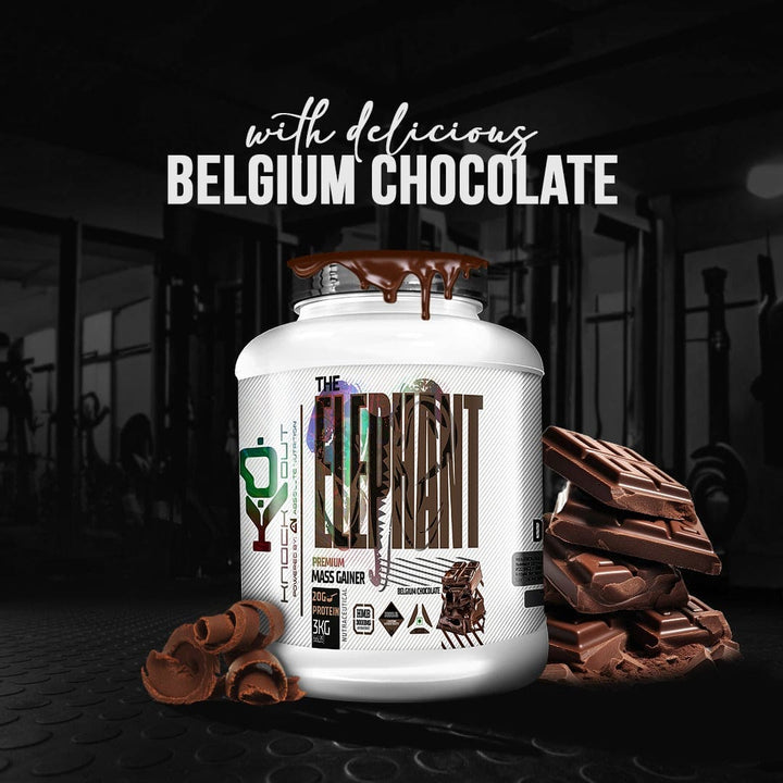 Knockout by Absolute Nutrition, Elephant Mass Gainer (Belgium Chocolate) - knockout by Absolute Nutrition