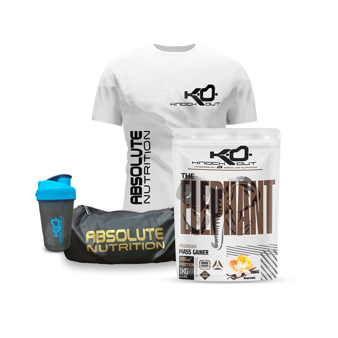 Best mass gainer combo, Elephant Mass Gainer combo with free tshirt, shaker and gymbag